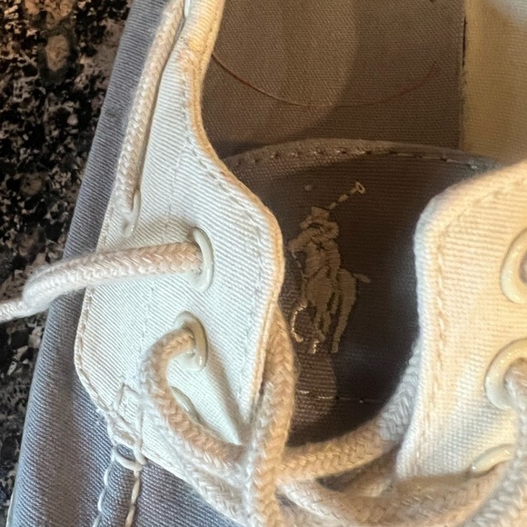 Polo Ralph Lauren canvas boat shoes. 13. Excellent condition. Gray and cream. - Picture 7 of 14